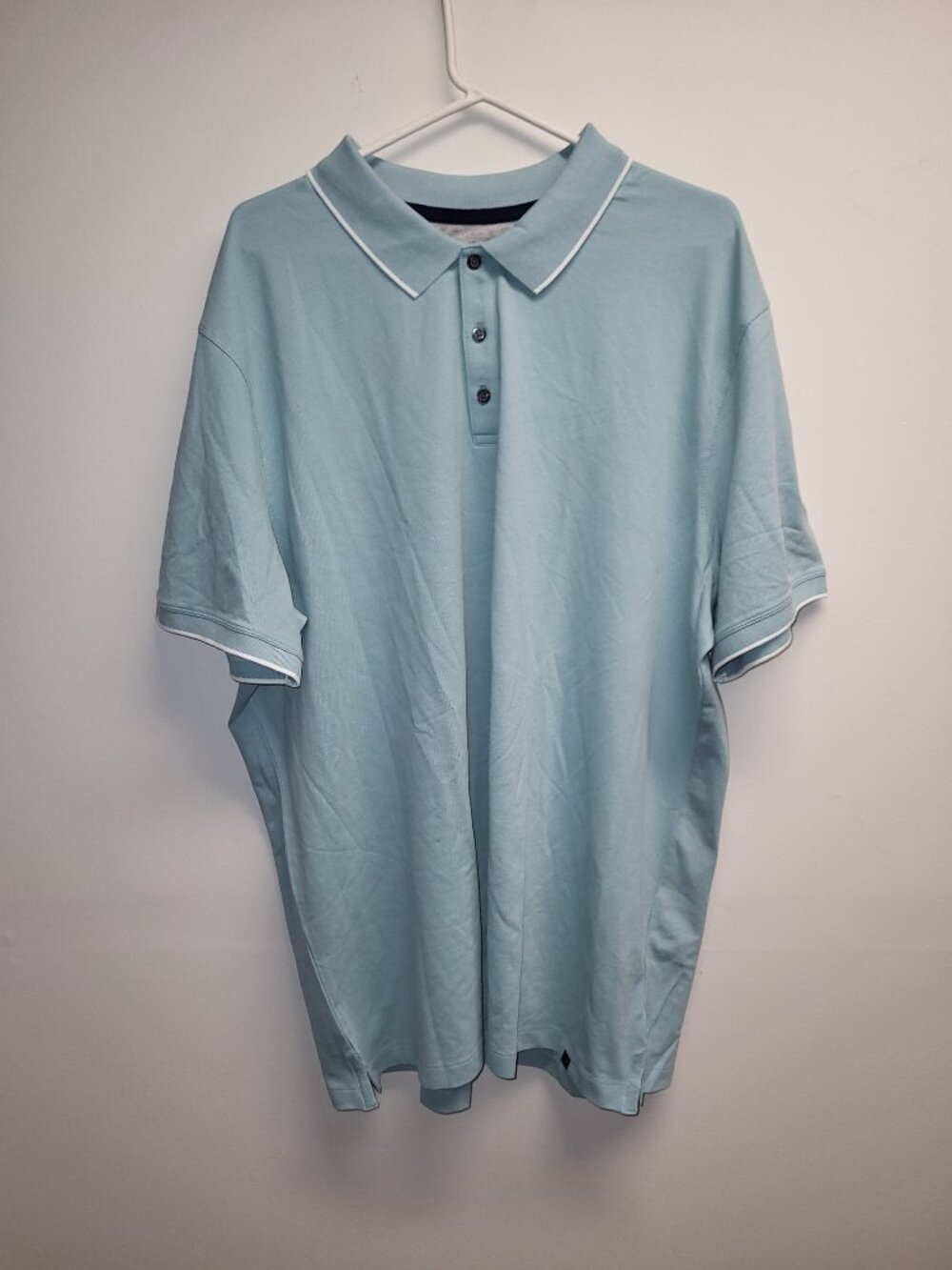 Denver Hayes Men’s Polo Shirt 3XL Mint Green Stretch Short Sleeve Golf Casual